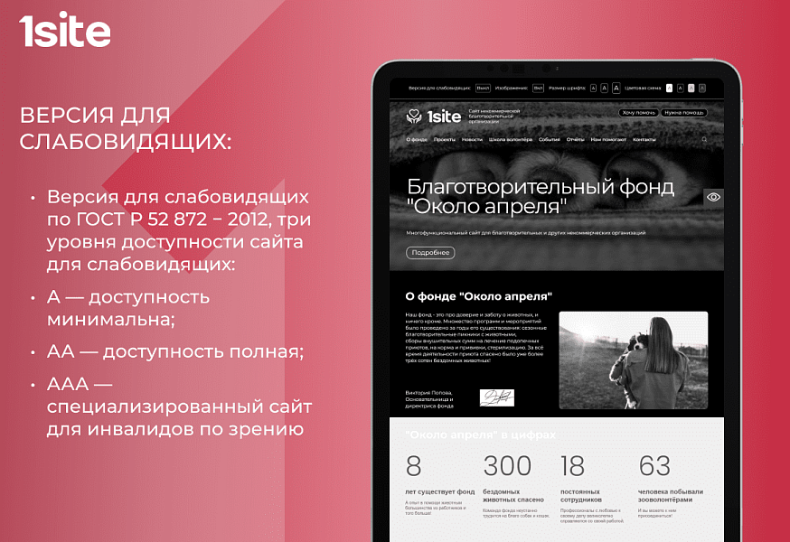 1Site.NKO - Сайт некоммерческой организации, благотворительного фонда — скриншот 5