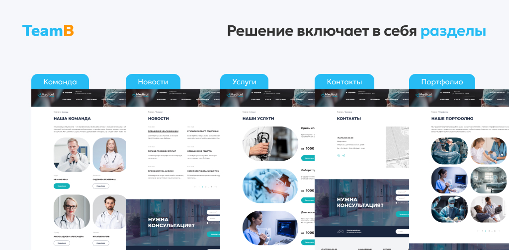 Team-B — Сайт медицинской компании, мед. центр, обследования — скриншот 3