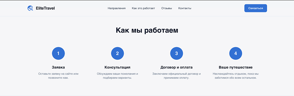 EliteTravel - Лендинг. Туризм. Путешествия. — скриншот 4