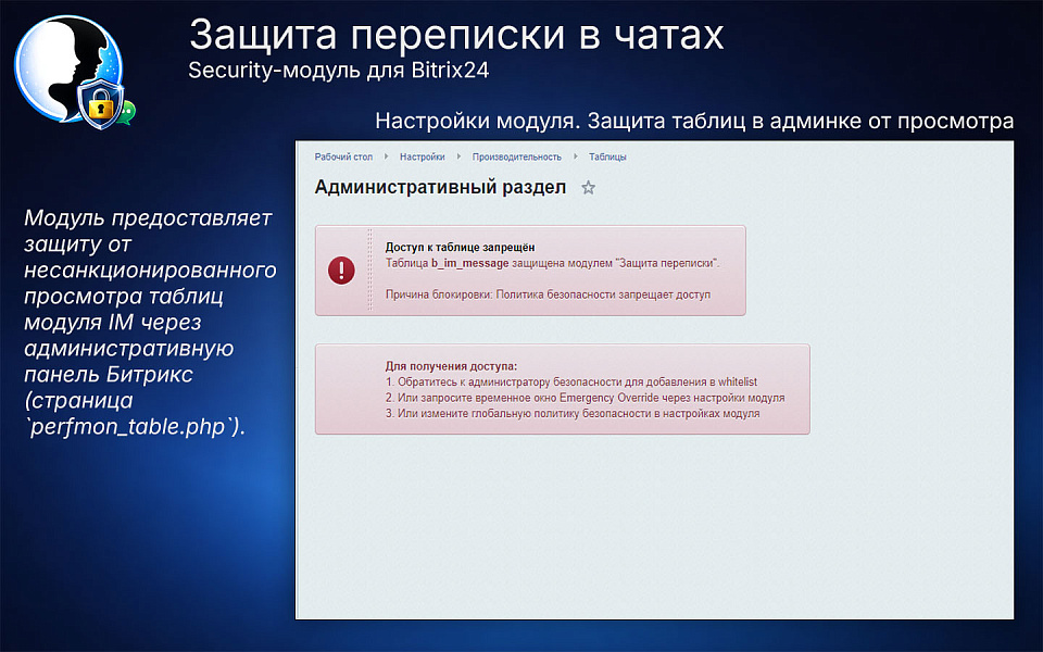 Защита переписки в чатах Bitrix24 — скриншот 10