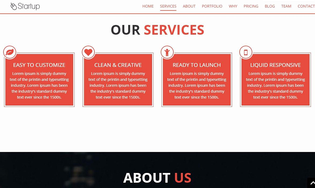 Сайт Startup'а — скриншот 3