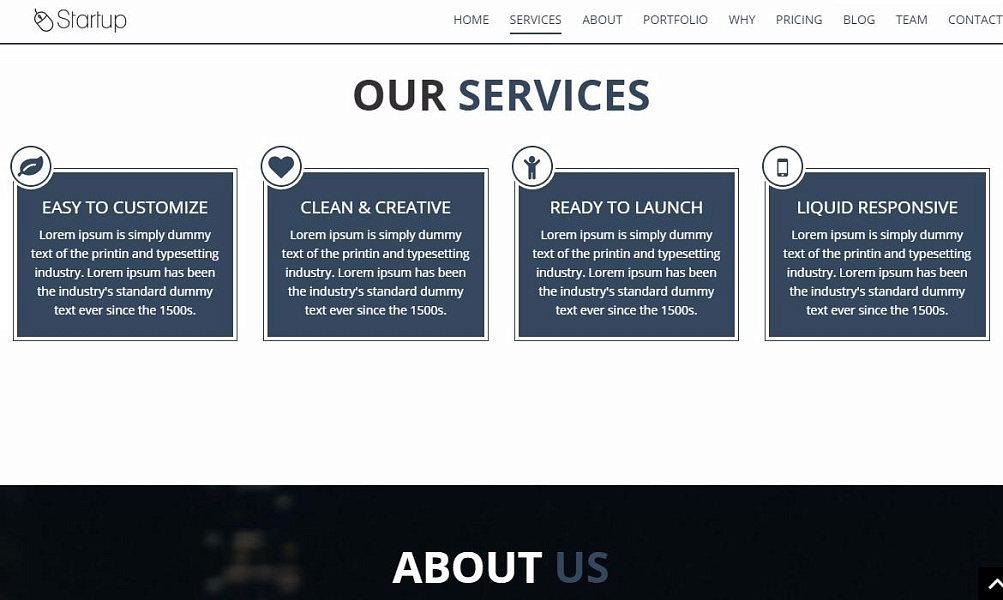 Сайт Startup'а — скриншот 4