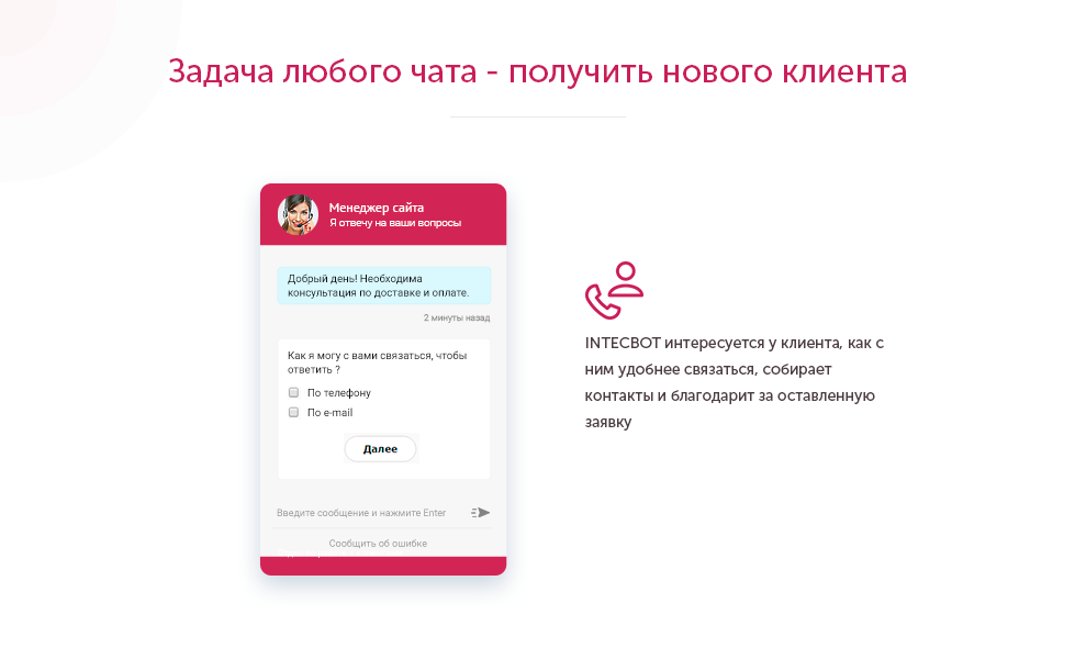 INTECBOT - Чат бот для сайта. Ловец лидов.  Роботизированный онлайн-консультант. — скриншот 4