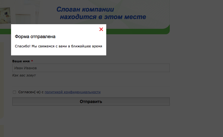 Формы обратной связи — скриншот 5