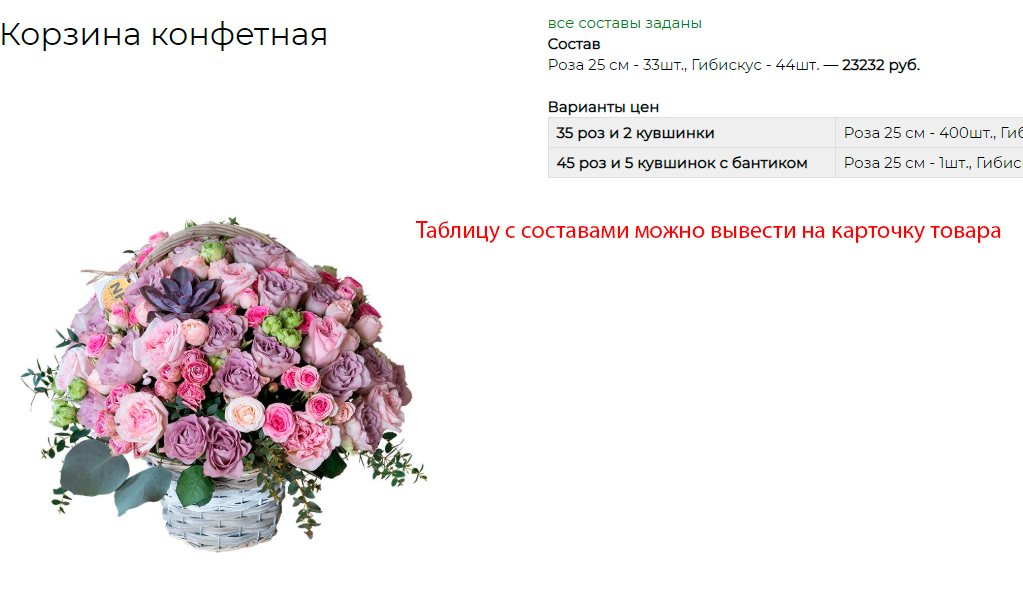 Состав товара - инструмент для конфигурации цены — скриншот 5
